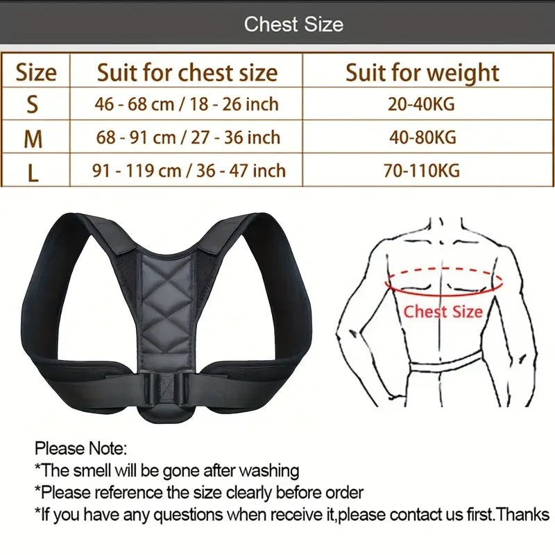 Posture Corrector Clavicle Spine Back Belt Adjustable Unisex Upper Back Shoulde image 5