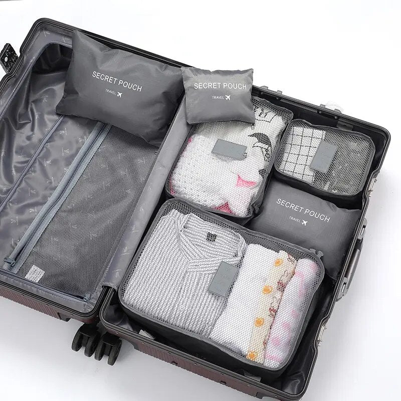 6 Pcs Travel Clothes Storage Waterproof Bags Portable Luggage Organizer Pouch P image 3
