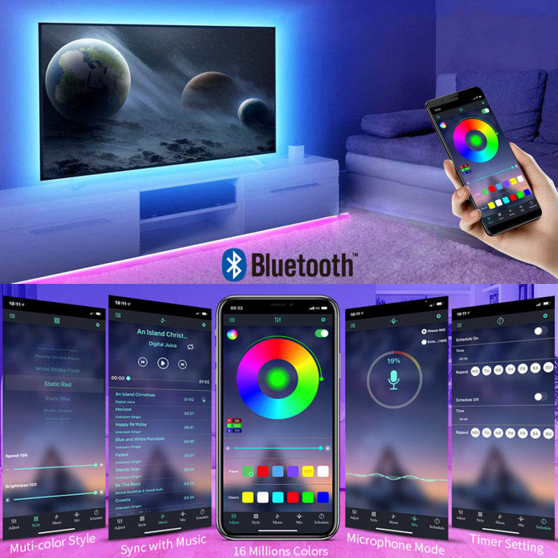 RGB 5050 Led Strip Light Bluetooth App Control 5V USB Led Tape Flexible Ribbon image 4