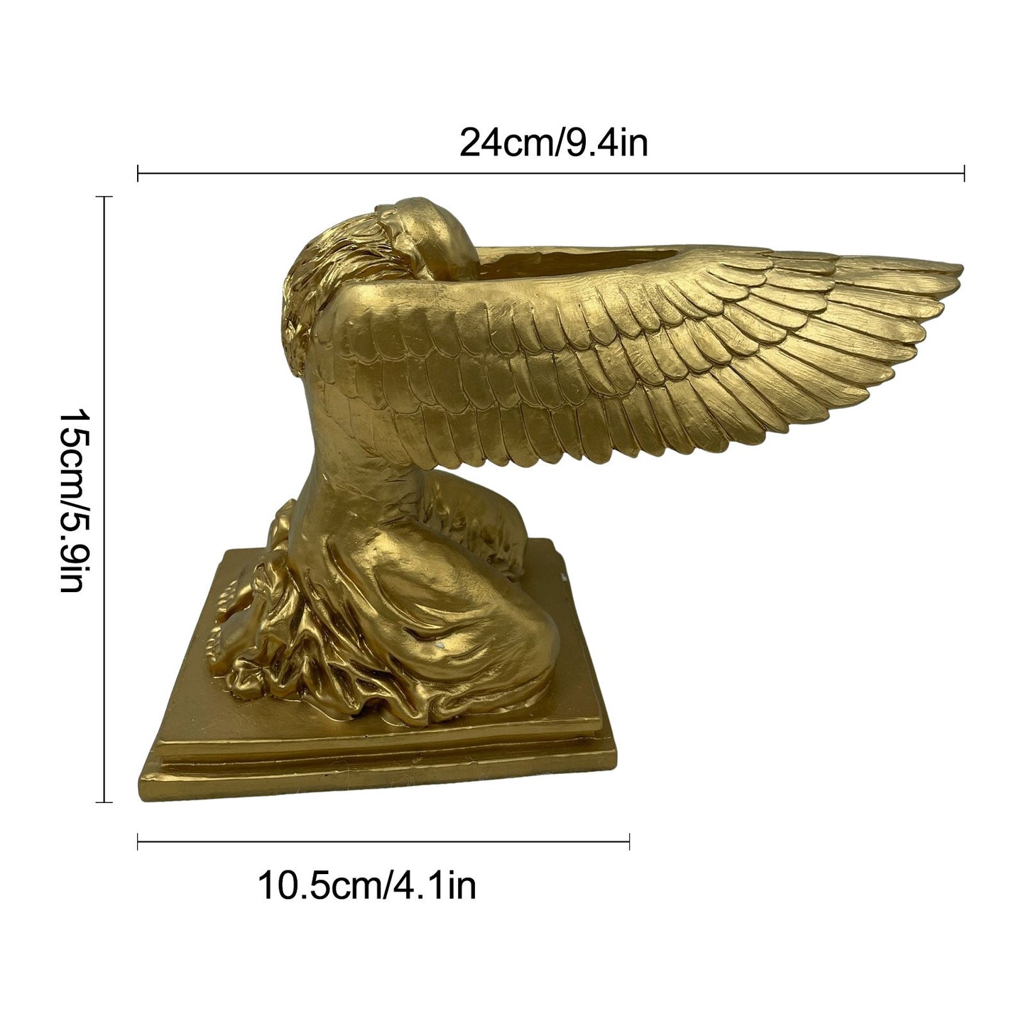 Ark Angel Statue Innovative Ark Angel Statue Decorative Resin Figurine Gold Fin image 6