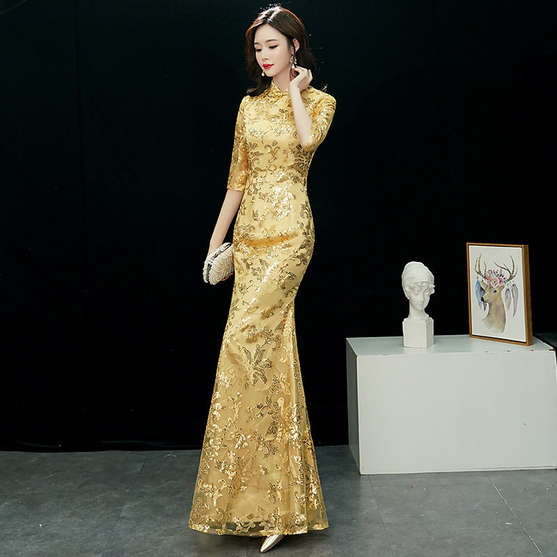 Prom Party Gorgeous Women Dress Plus Size 3XL Vestidso Lace Elegant Lady Cheongsam image 7