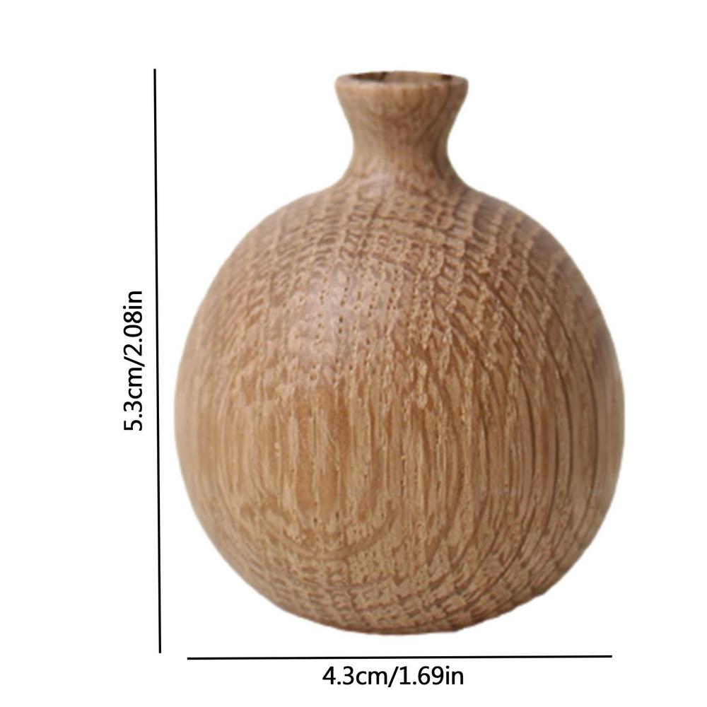 Rustic Wood Vase Table Flower Stand Vase Ornament Handmade Techniques Vase Deco image 3