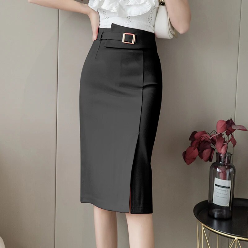 Seoulish Spring Summer Buttons Women's Wrap Midi Skirts 2023 New High Waist Wo image 4