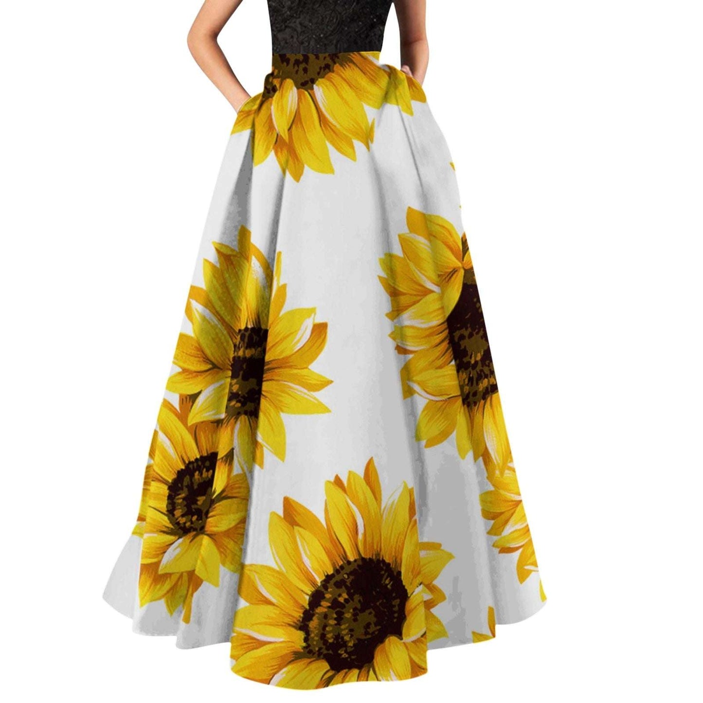 Long Skirts for Women Summer Gold Tummy Control Printed Maxi Skirts for Women F image 8