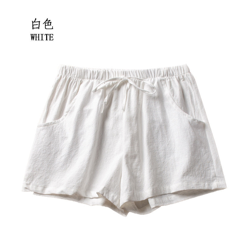 Casual Linen Shorts Women Gym Workout Shorts Cotton Short Pants High Waisted Bl image 3