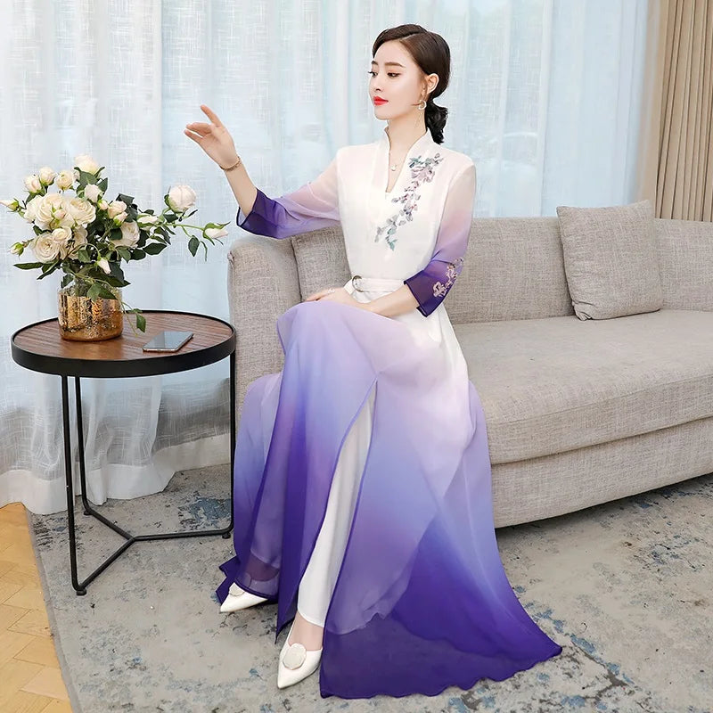 Vietnam Traditional Dress Chinese Style Aodai Cheongsam Qipao China Oriental Dr image 2