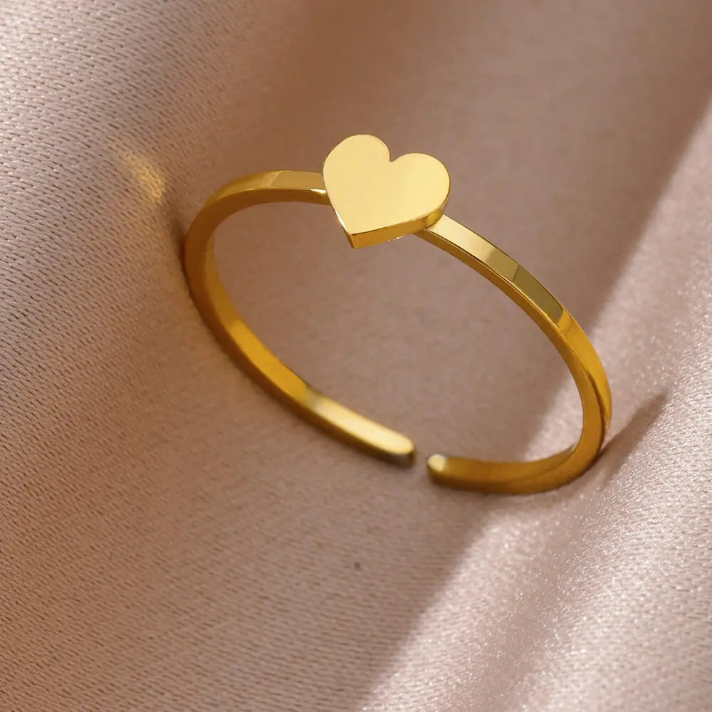 Stainless Steel Rings for Women Aesthetic Sunflower Gold Plated Wedding Couple image 19