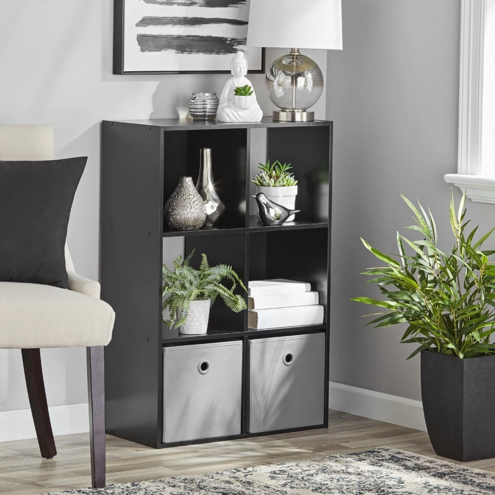 Mainstays 6-Cube Storage Organizer, Black image 4