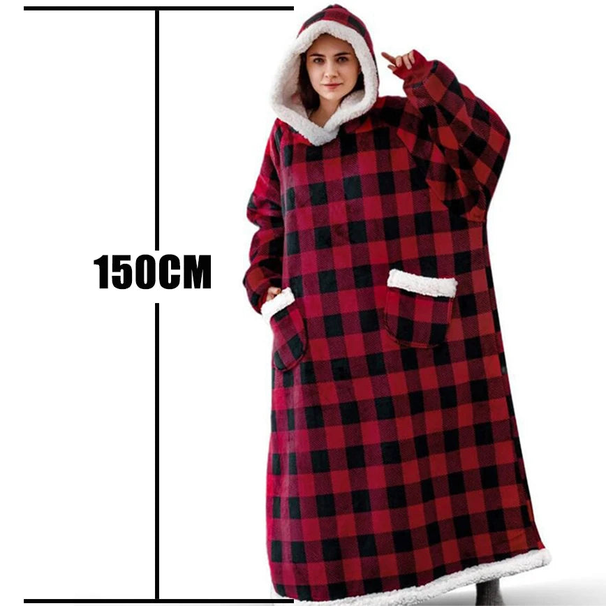 Winter Hoodies Sweatshirt Women Men Pullover Fleece Giant TV Oversized Blanket image 24