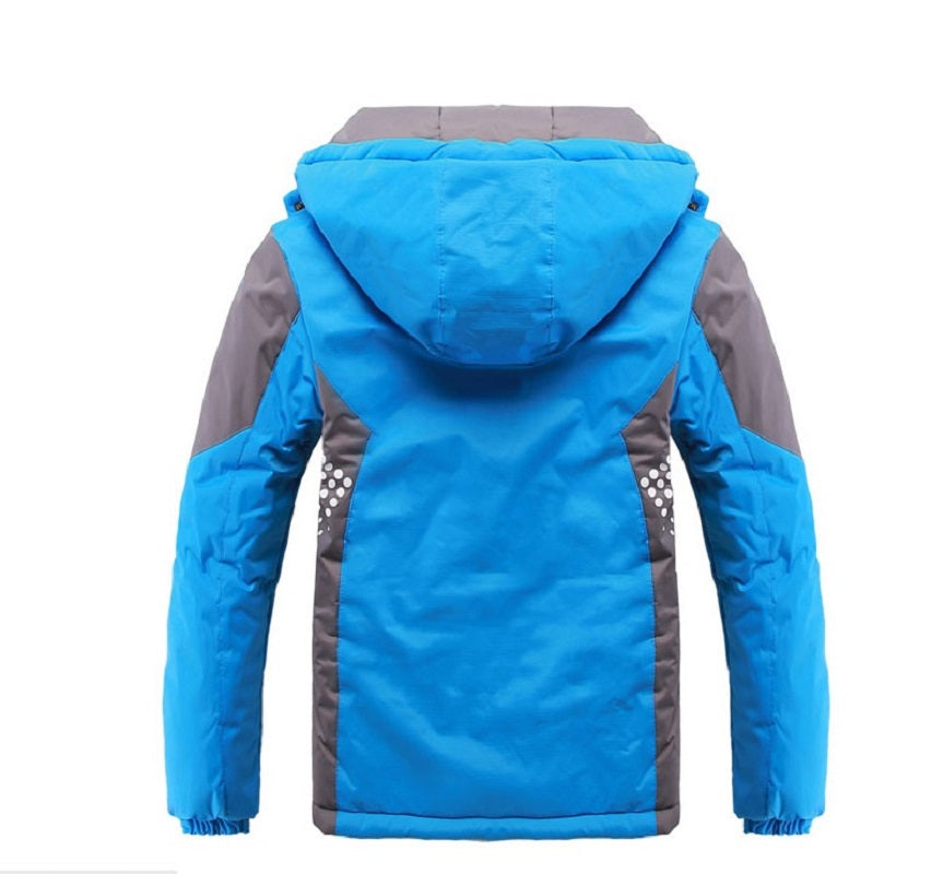 Waterproof Girls Boys Rain Jacket Patchwork Print Kids Outfits Fleece Child Coa image 2