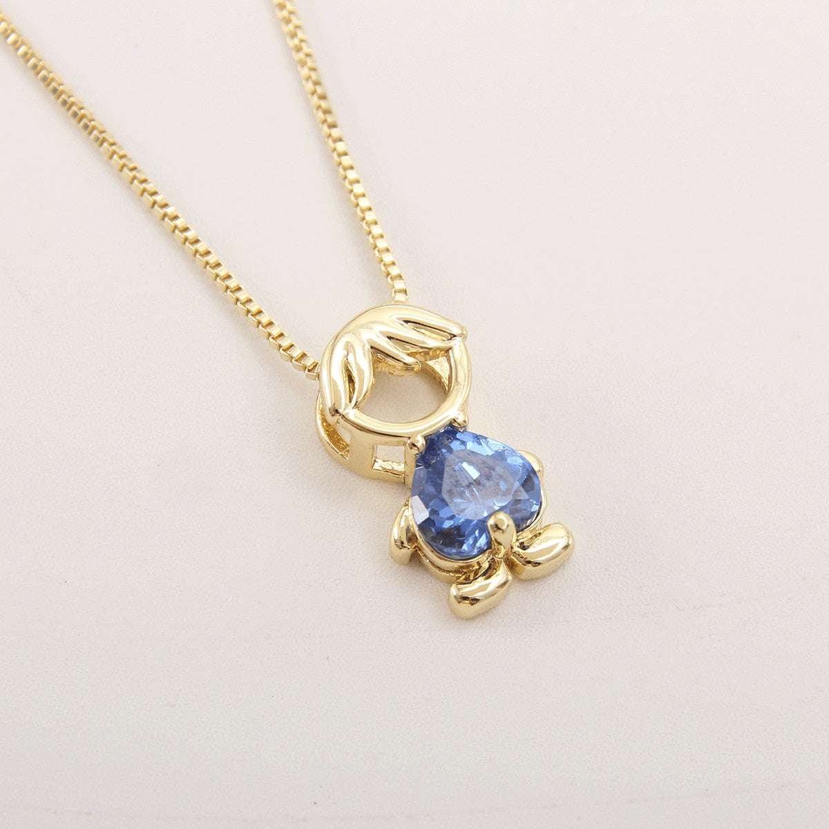 MHS.SUN Fashion Boys And Girls Charm Necklace Gold Plated ZC Zircon Hollow Pend image 8