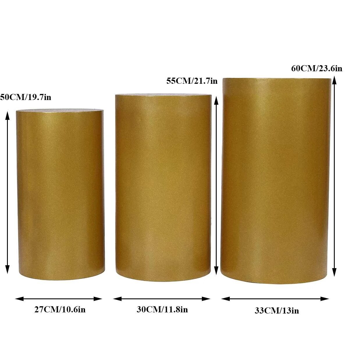 White Gold New Round Cylinder Pedestal Display Art Decor Plinths Pillars for DI image 4