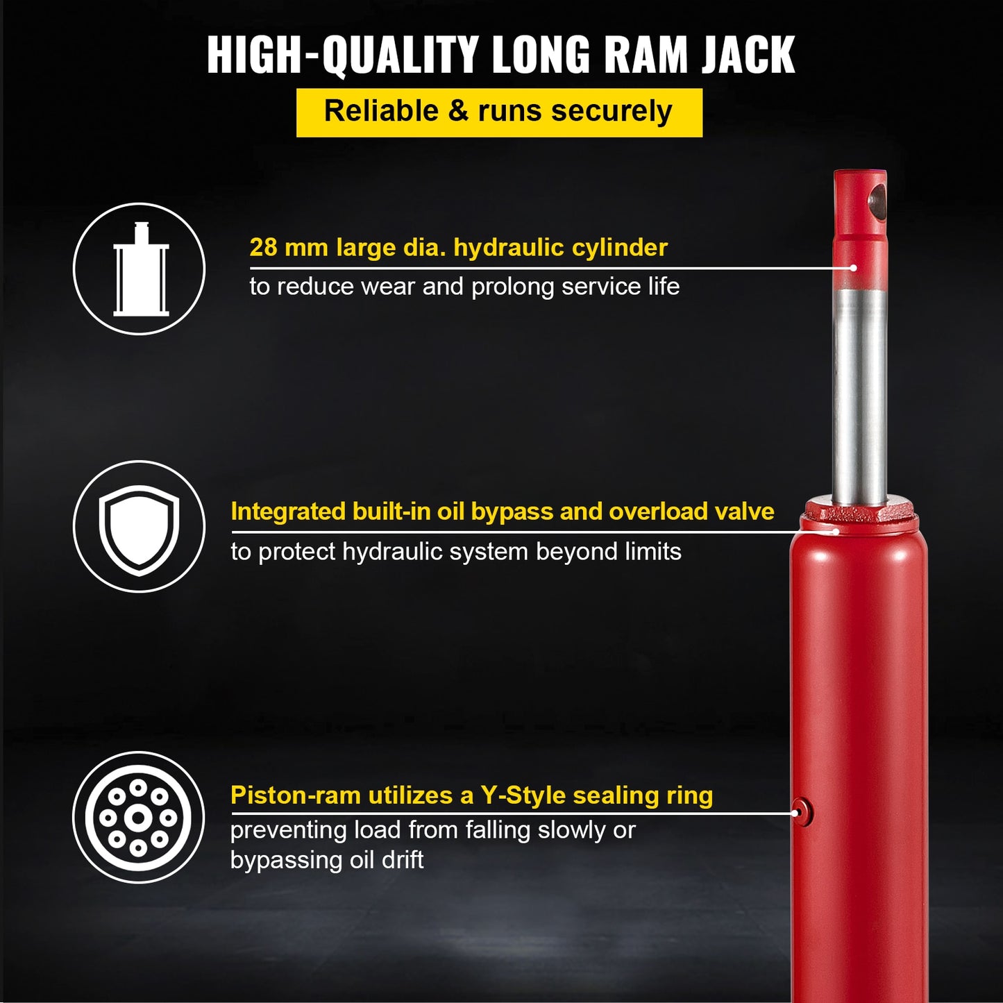 VEVOR Hydraulic Jack 3 /4/8/12 Ton Car Hydraulic Long Ram Jack Manual Engine Li image 8