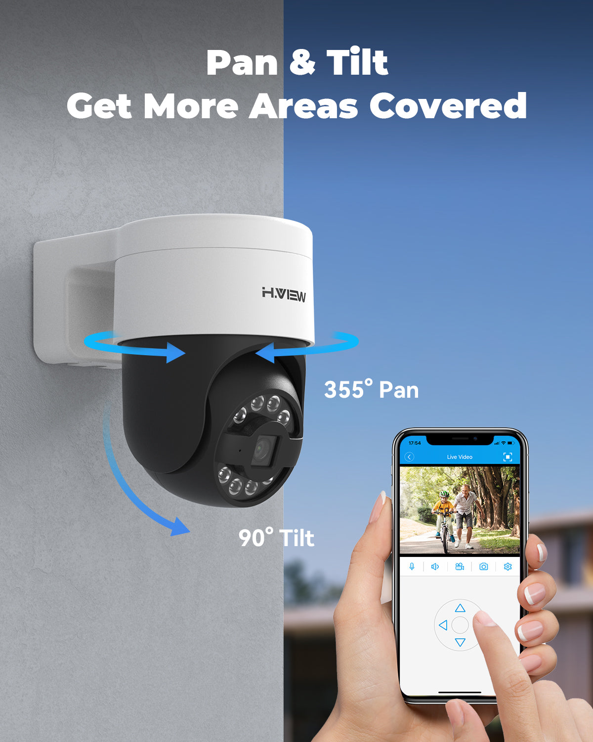 H.View Cctv Security Poe Ip Camera Ptz 8mp 4K Dome Outdoor Audio Video Surveil image 2