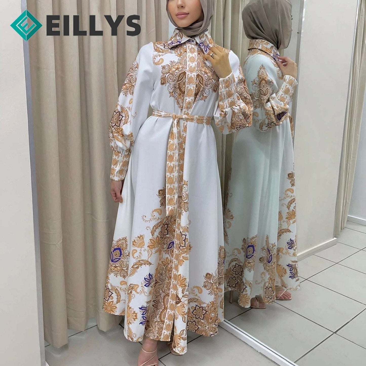 Ramadan Muslim Long Dress Dubai African Maxi Dresses Elegant Hijab Dress Women image 5