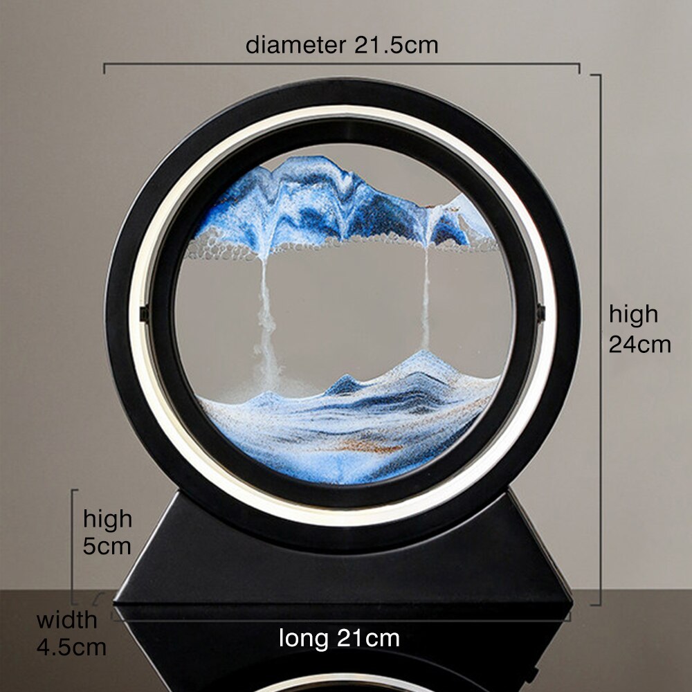 Moving art sand Hourglass table lamp Craft quicksand 3D Natural Landscape image 8