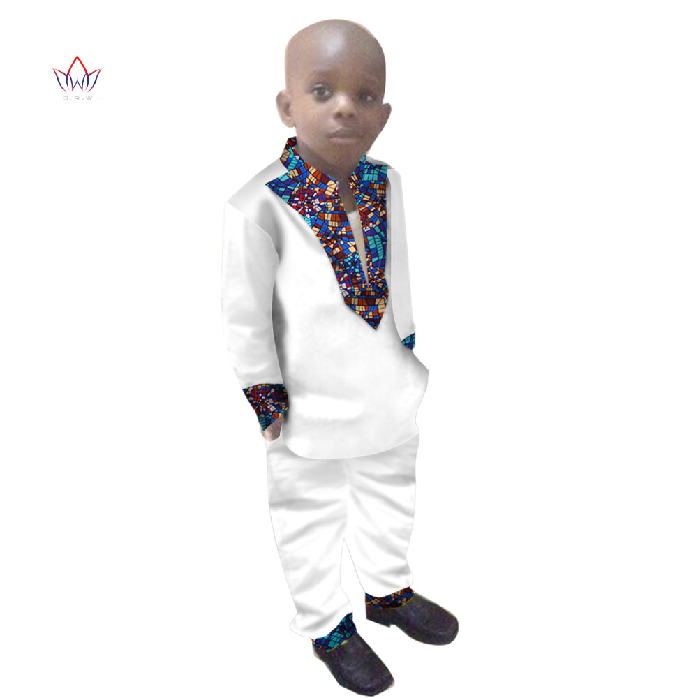 Boys Clothes African Dashiki Kids Clothing LongoingSleeves Plus Solid Color Lon image 15