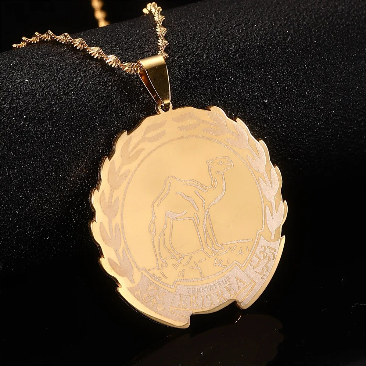 Eritrea Map Pendant Necklaces Chain Women Girls Gold Color Jewelry African Neck image 0