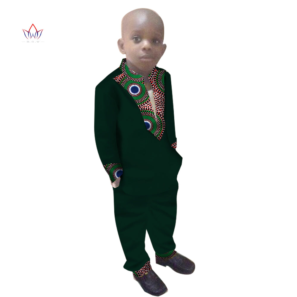 Boys Clothes African Dashiki Kids Clothing LongoingSleeves Plus Solid Color Lon image 9