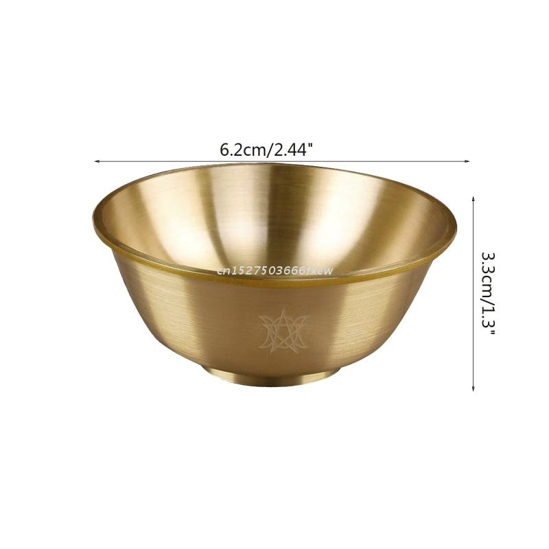Altar Bowl Ritual Tarot Pentagram Golden Tableware Ceremony Moon Divination Ast image 4