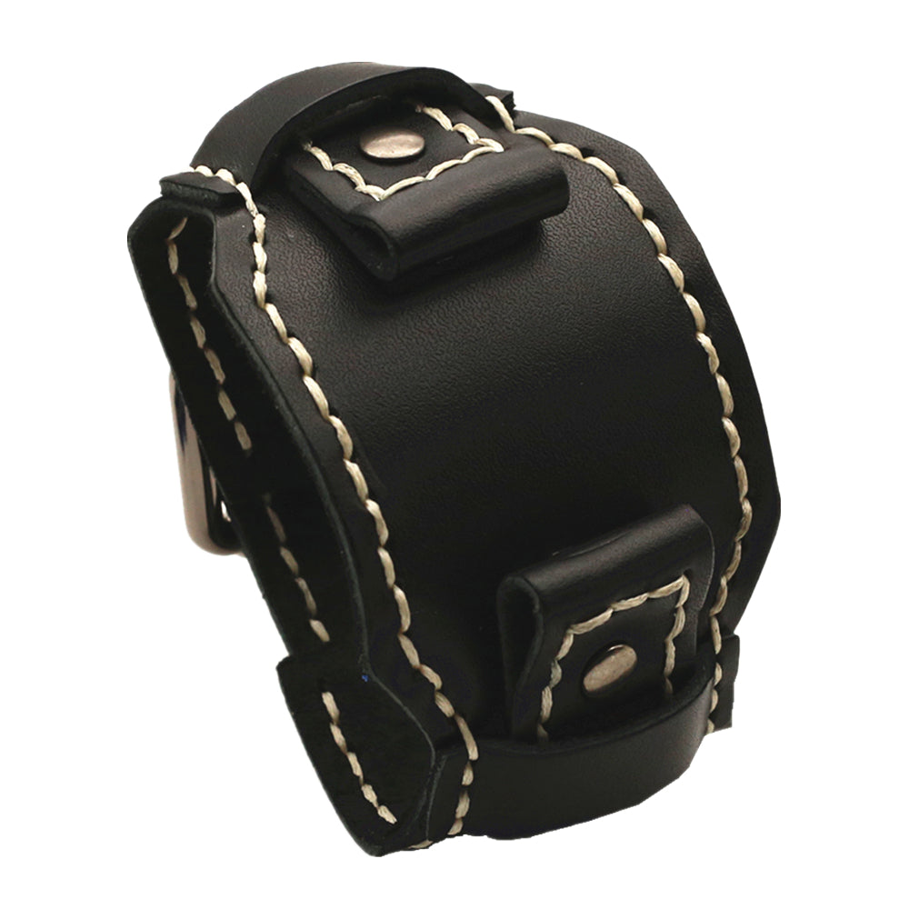 24mm Punk Vintage Handmade Stitched Genuine Leather Watchband Pin Belt Watch St image 0
