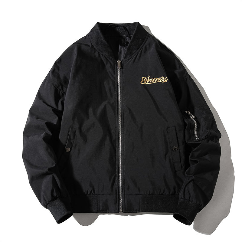 Pilot Jacket Men Hip Hop Jacket Emboidery Baseball Jacket Men Women Windbreaker image 4