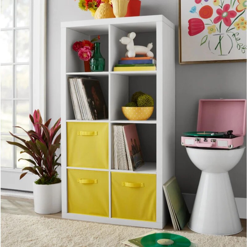 8-Cube Storage Organizer, White Texture image 2