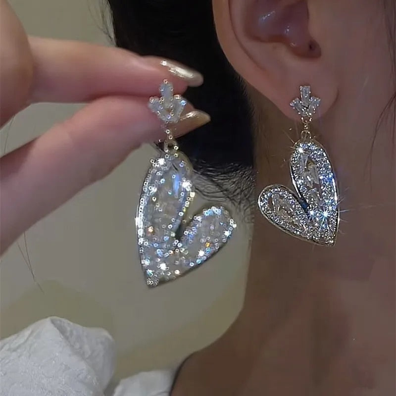 Zircon Wheat Tassel Pendant Gold Color U-shaped Earrings for Women 2023 New Fas image 36