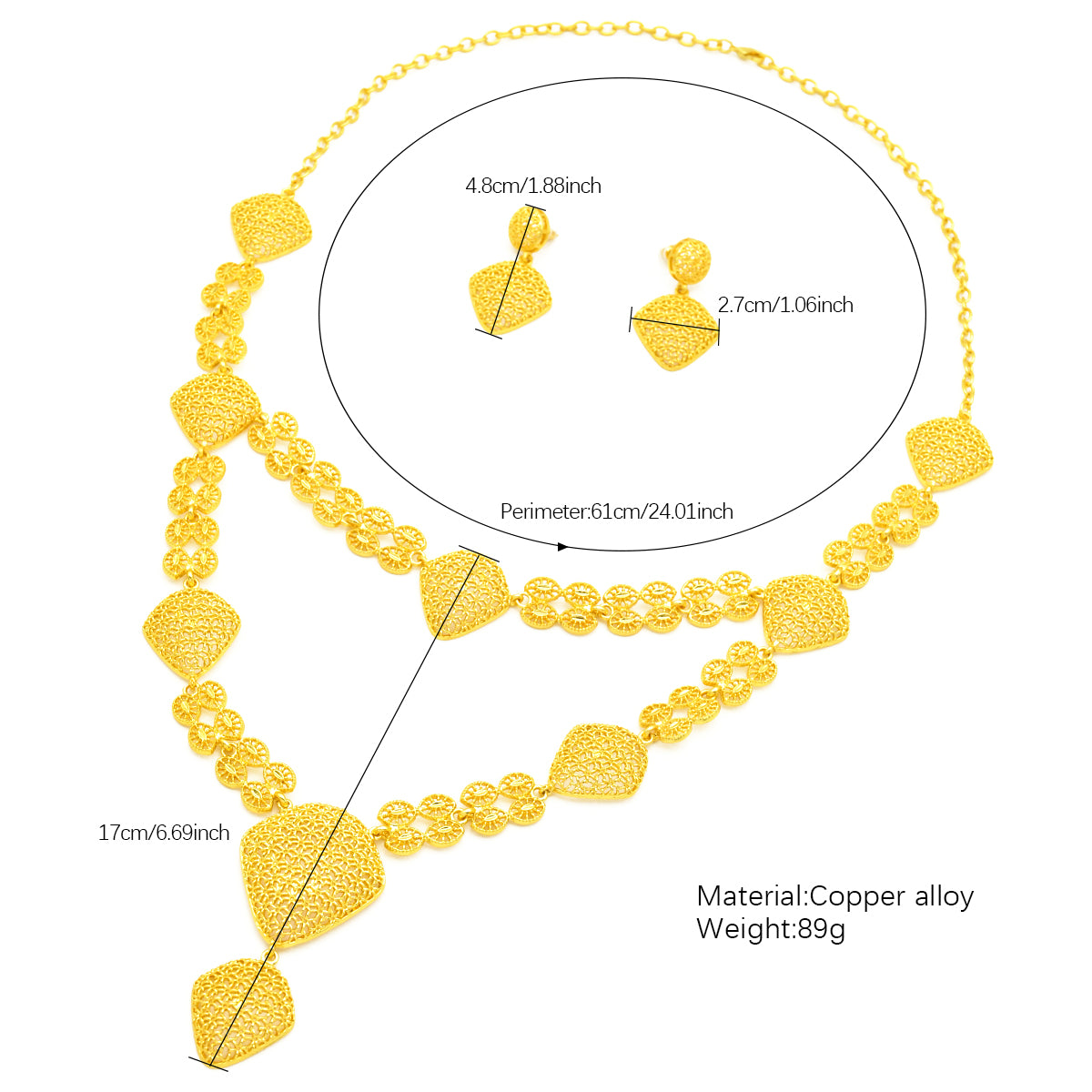 ANIID Dubai 24K Gold Color Jewelry Sets Wedding African Necklace Earrings For W image 5