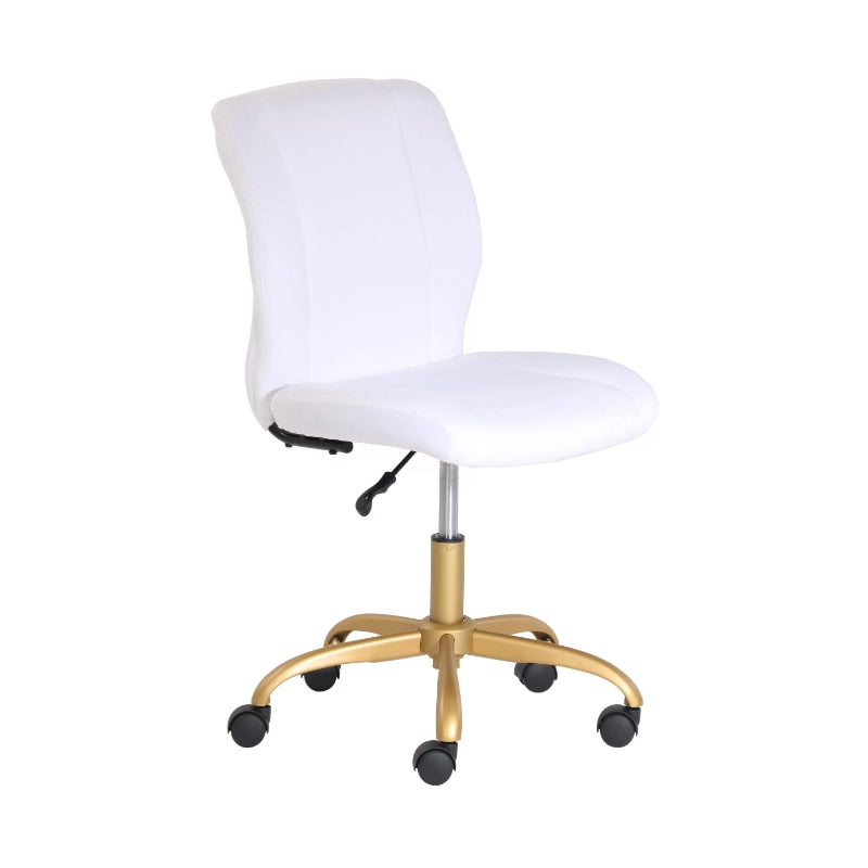 Mainstays Plush Velvet Office Chair, Pearl Blush office chair recliner chair of image 6