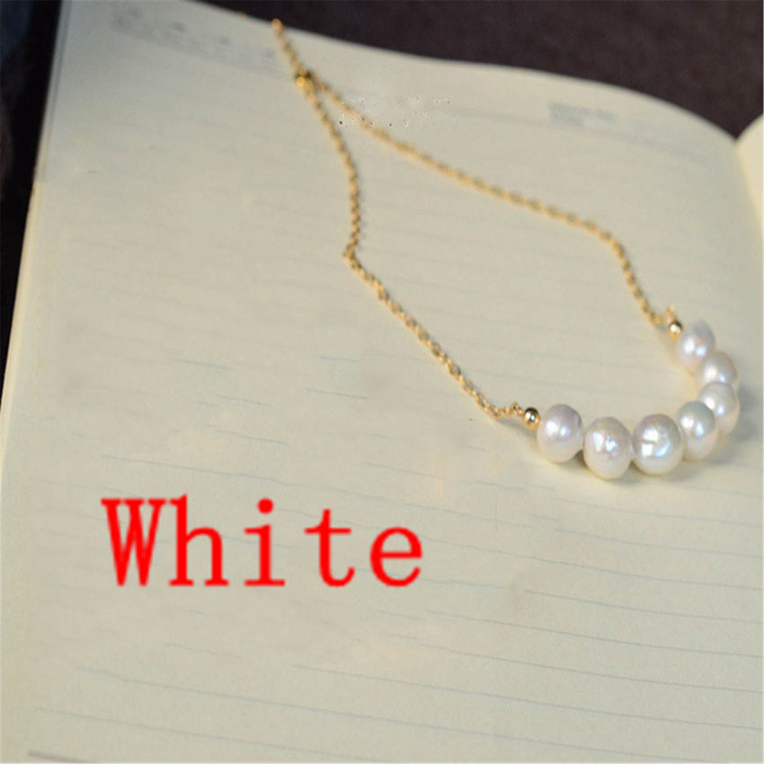 11-12mm Color Baroque Pearl Necklace 18 K Gold Classic Luxury Chic Party Handma image 4