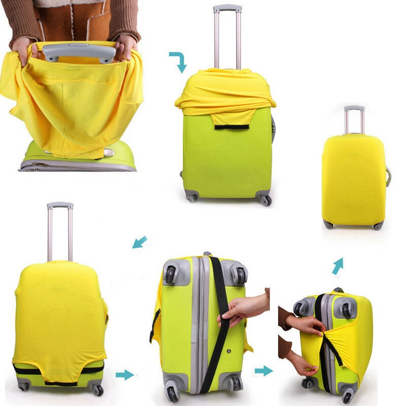 Fashion travel suitcase protective cover Luggage Protective Cover Solid Color S image 6