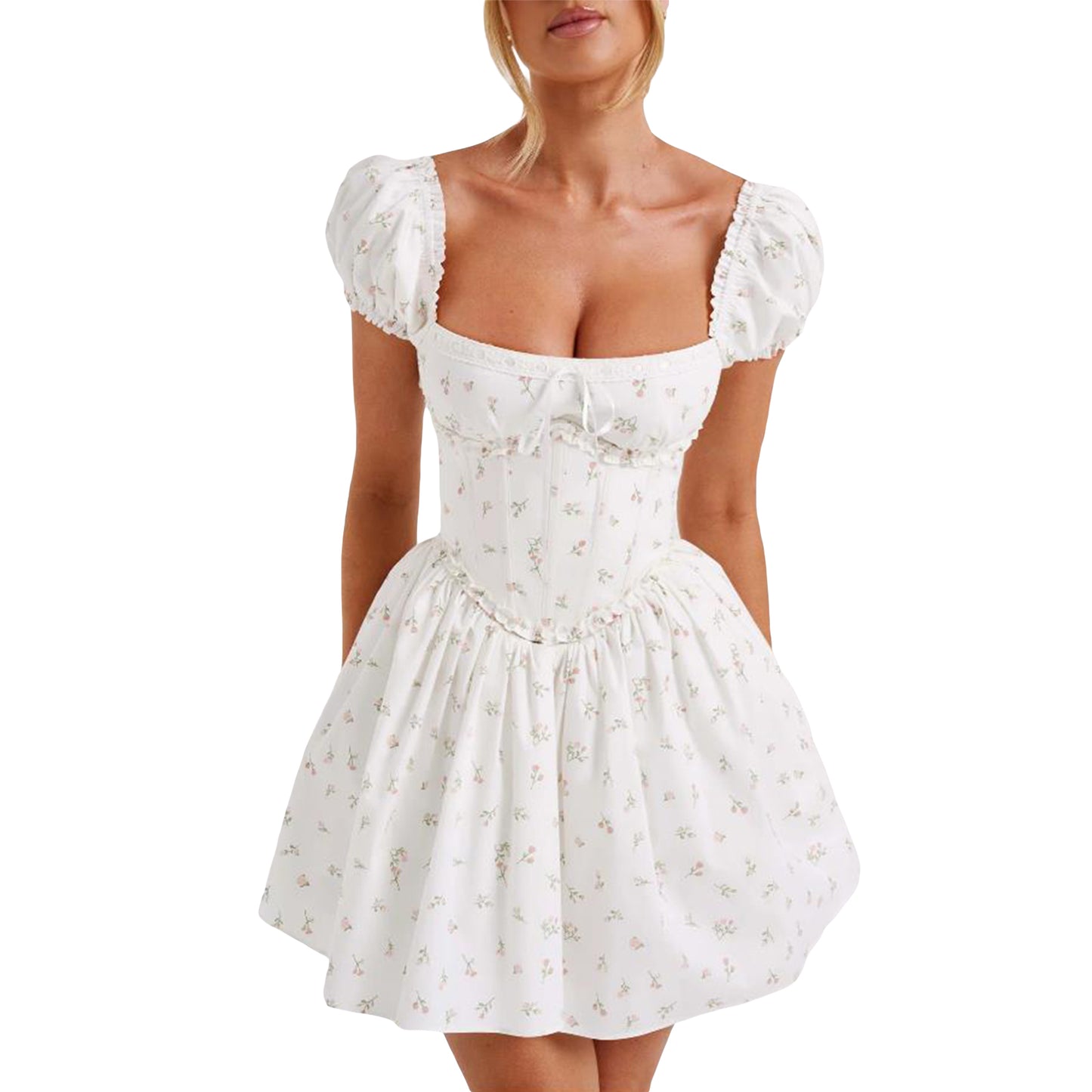 Elegant V-Neck Sleeveless Maxi Dress with Lace Detailing and Ruffled Hemline fo image 5