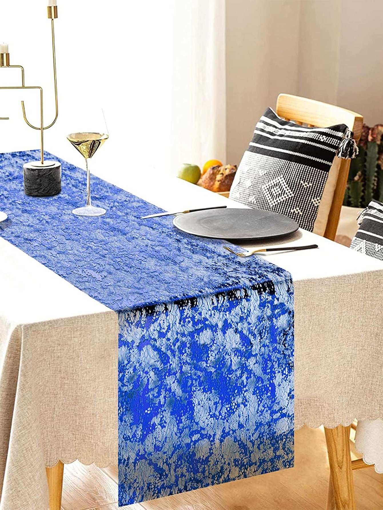 1pc Table Decorations For Party, Golden Table Runner, Sequin Glitter Foil Metal image 16