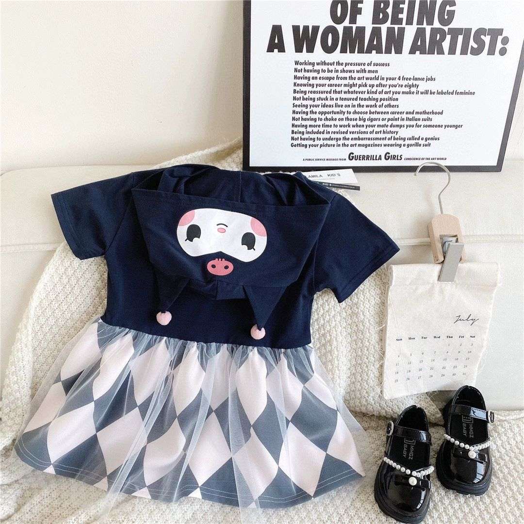 Cartoon Cute Sanrio Kuromi Melody Print Girls Princess Dresses For Leisure Kids image 6