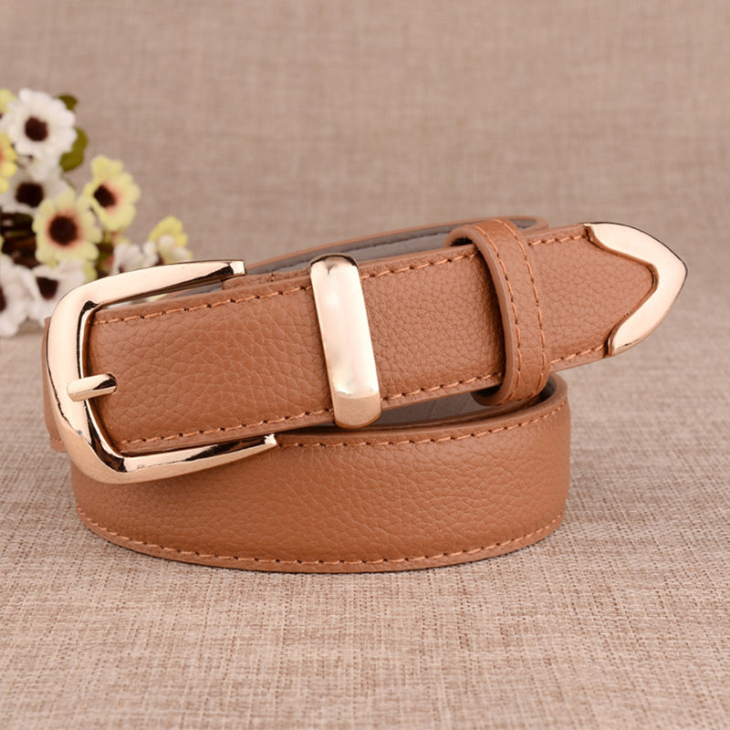 Fashion Women Leather Belts High Quality Gold Buckle Best Matching Dress Jeans image 11
