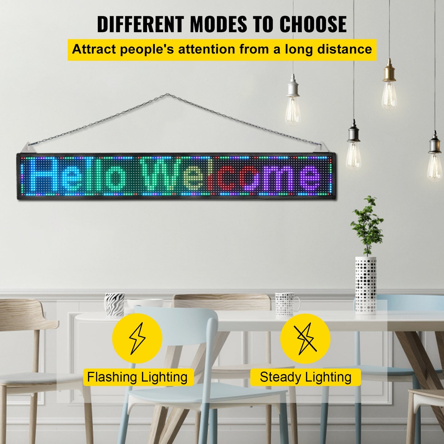 VEVOR Wi-Fi LED Scrolling Sign Full Color P4/P5/P6/P10 DIY Programmable Message image 7