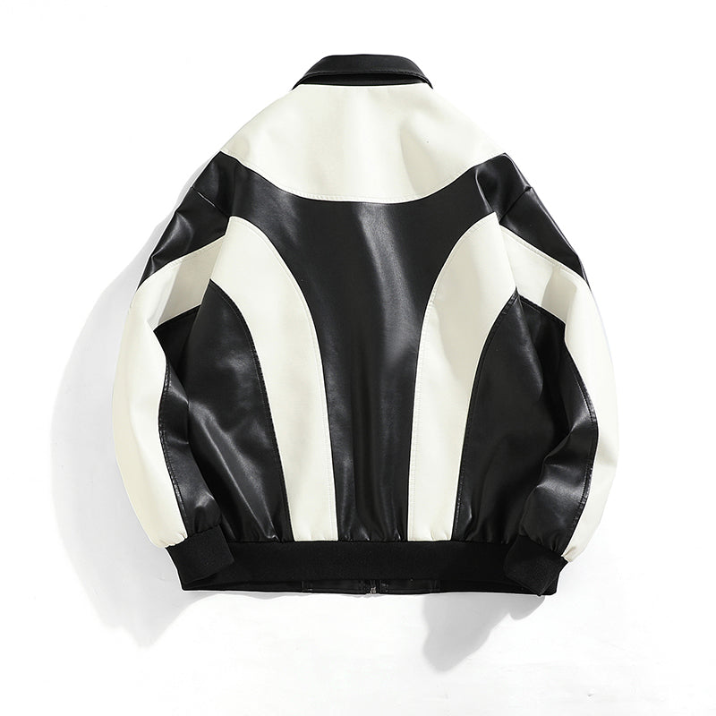 Autumn and Winter Hip Hop Men's Faux Leather Jacket, Padded Windbreaker, Motorc image 1