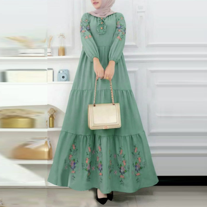ZANZEA Bohemian Women Long Sleeve Floral Printed Maxi Dress Spring Muslim Dubai image 0