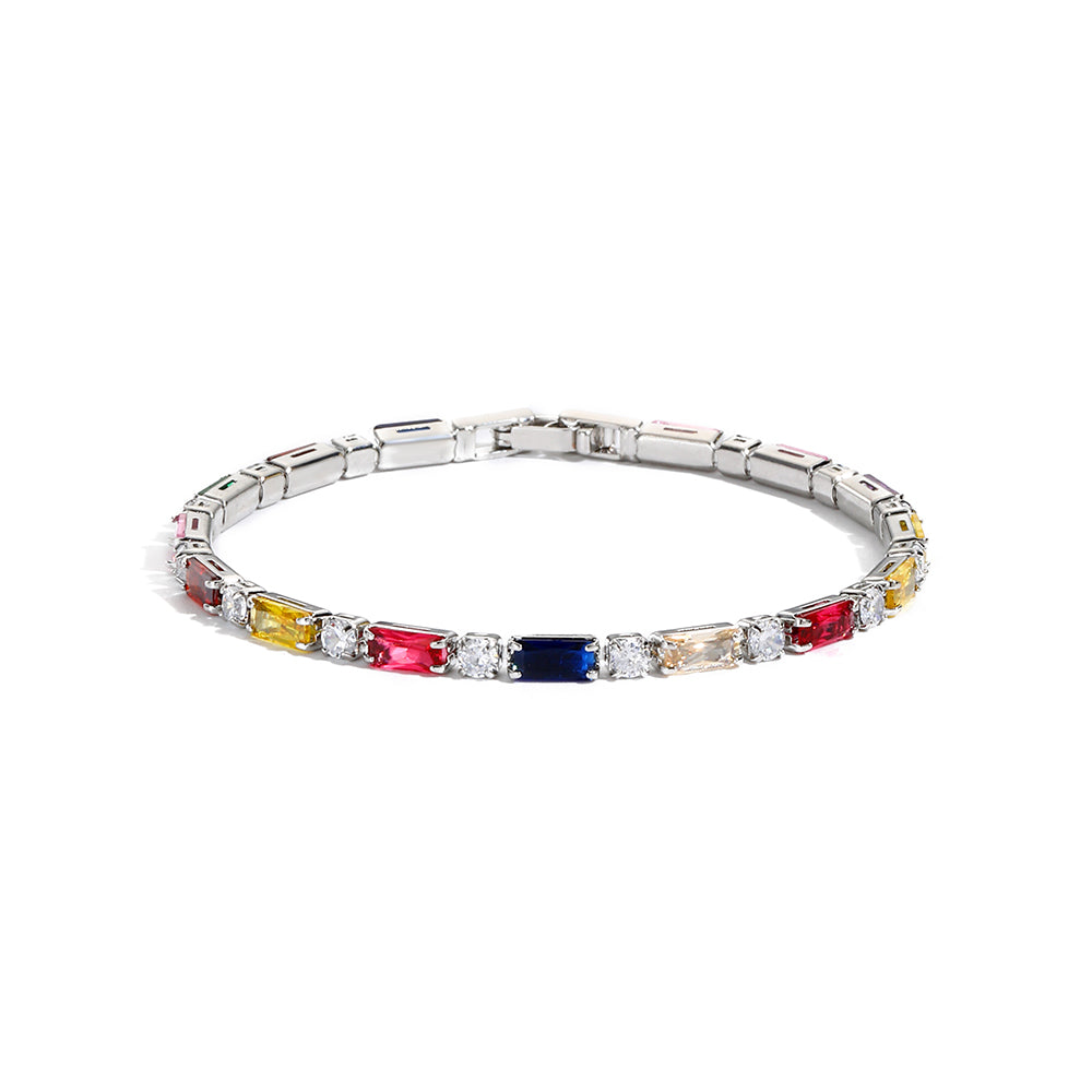 2022 New Rainbow Crystal Tennis Bracelets For Women Bracelet Set 18K Gold Silve image 15