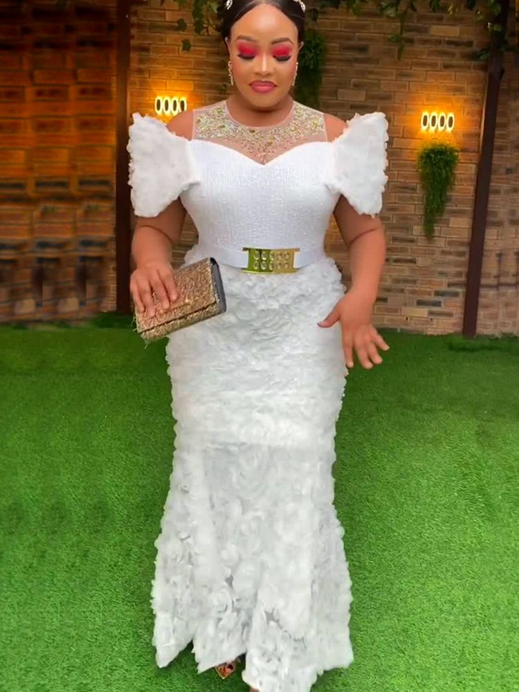 Plus Size Evening Dresses for Women African Luxury Sequin Gown Elegant Turkey W image 5