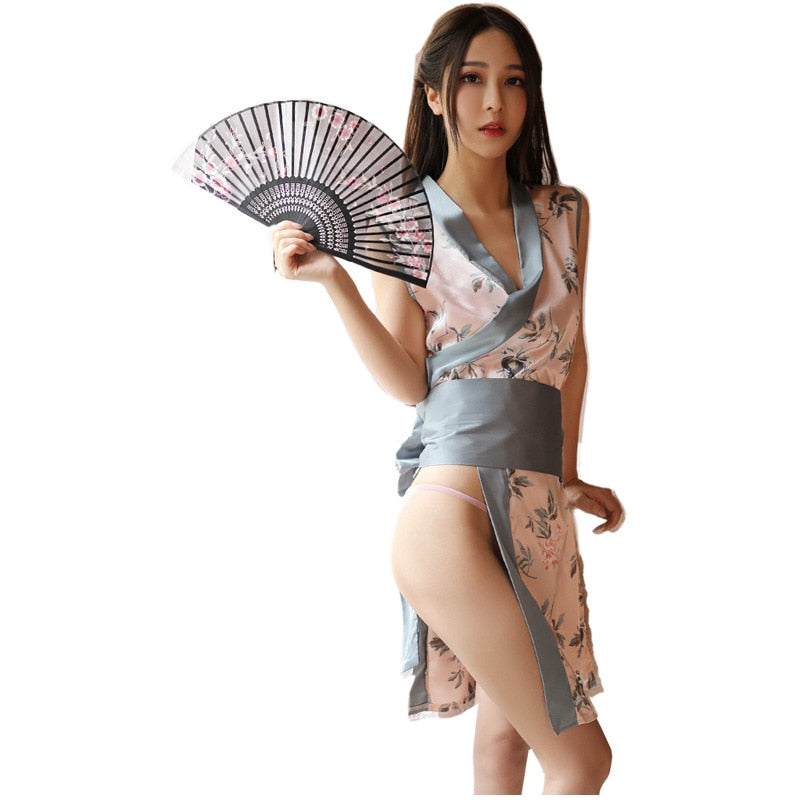 3Pcs Classic Cheongsam Japanese Kimono for Women Sleeveless Lady Split Und image 7