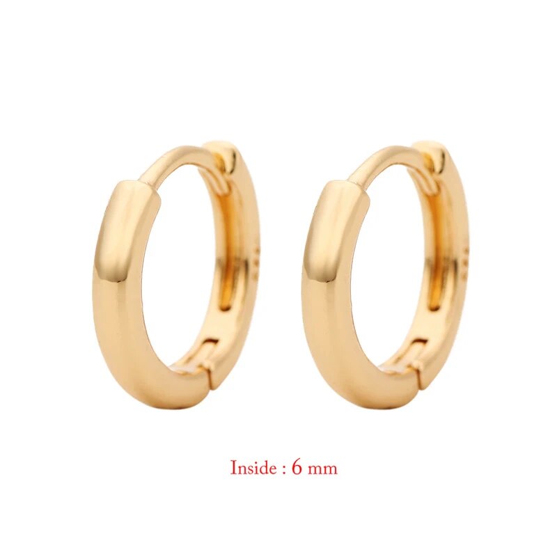 1Pair Single Minimal Gold Color Tiny Cartilage Hoop Earrings Stainless Steel Tr image 13