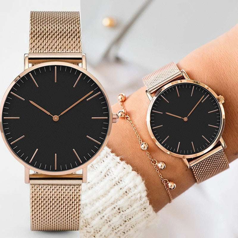 Luxury Rose Gold Watch Women Bracelet Watches Top Brand Ladies Casual Quartz Wa image 1