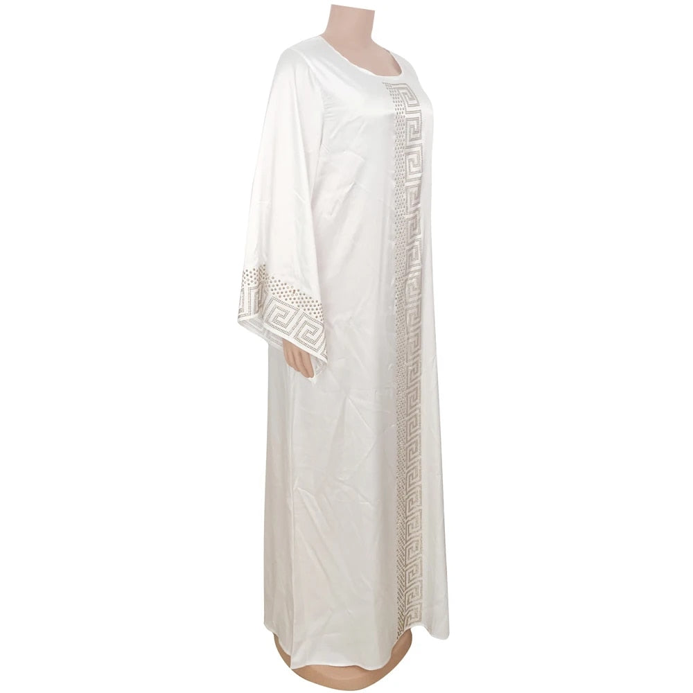 Solid Winter African Dresses For Women 2021 Muslim Maxi Dress Floor-Length Ethn image 5