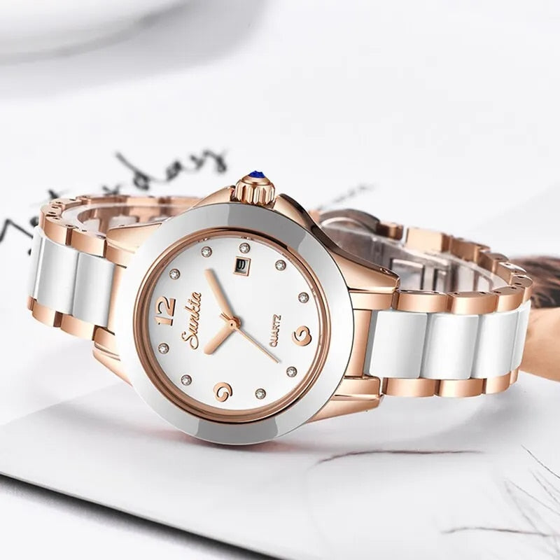 Fashion Women Watch Rose Gold Ladies Bracelet Watches Girl Reloj Mujer 2023 New image 4