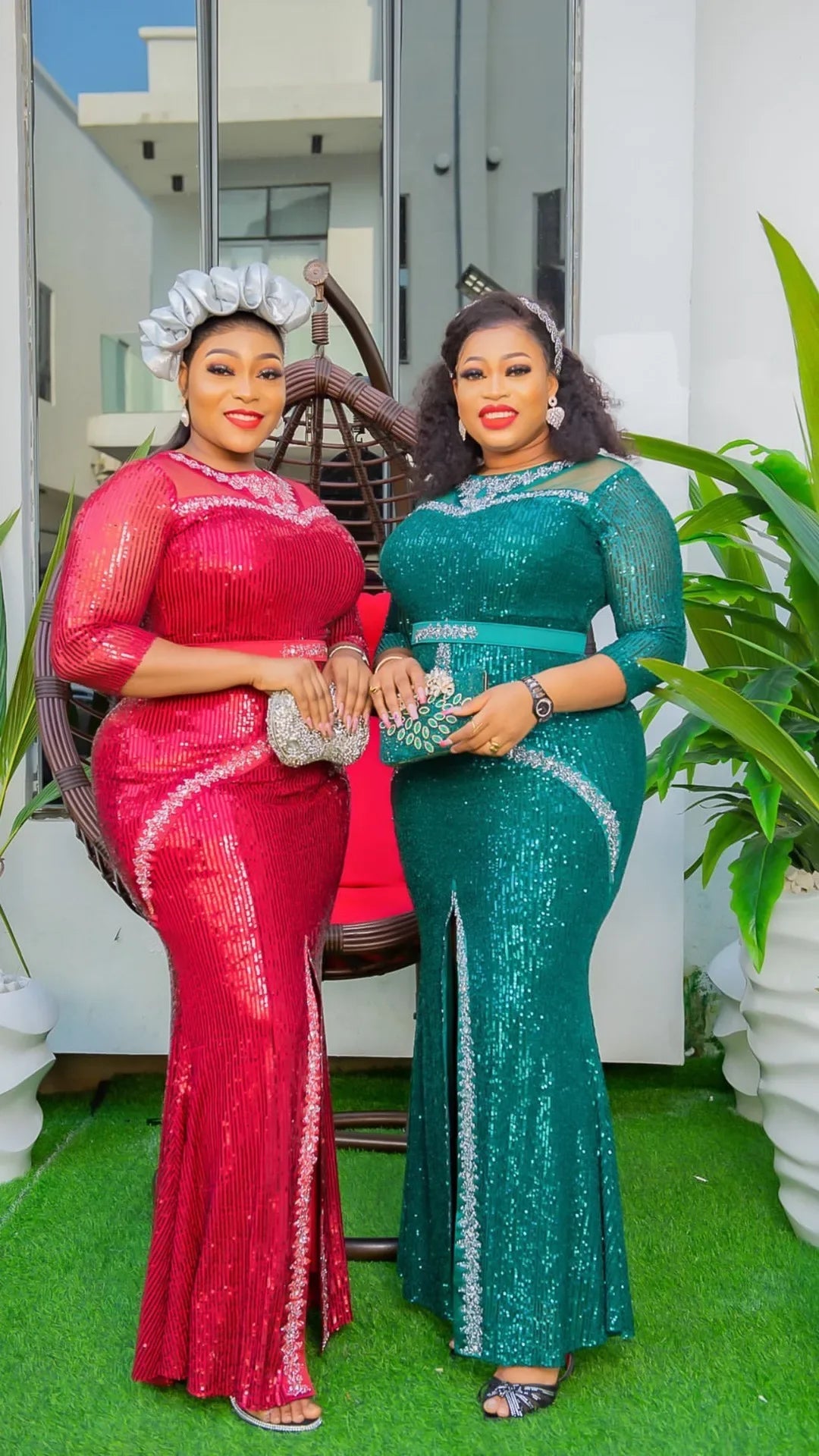 Plus Size African Party Dresses for Women Dashiki Ankara Sequin Wedding Evening image 1