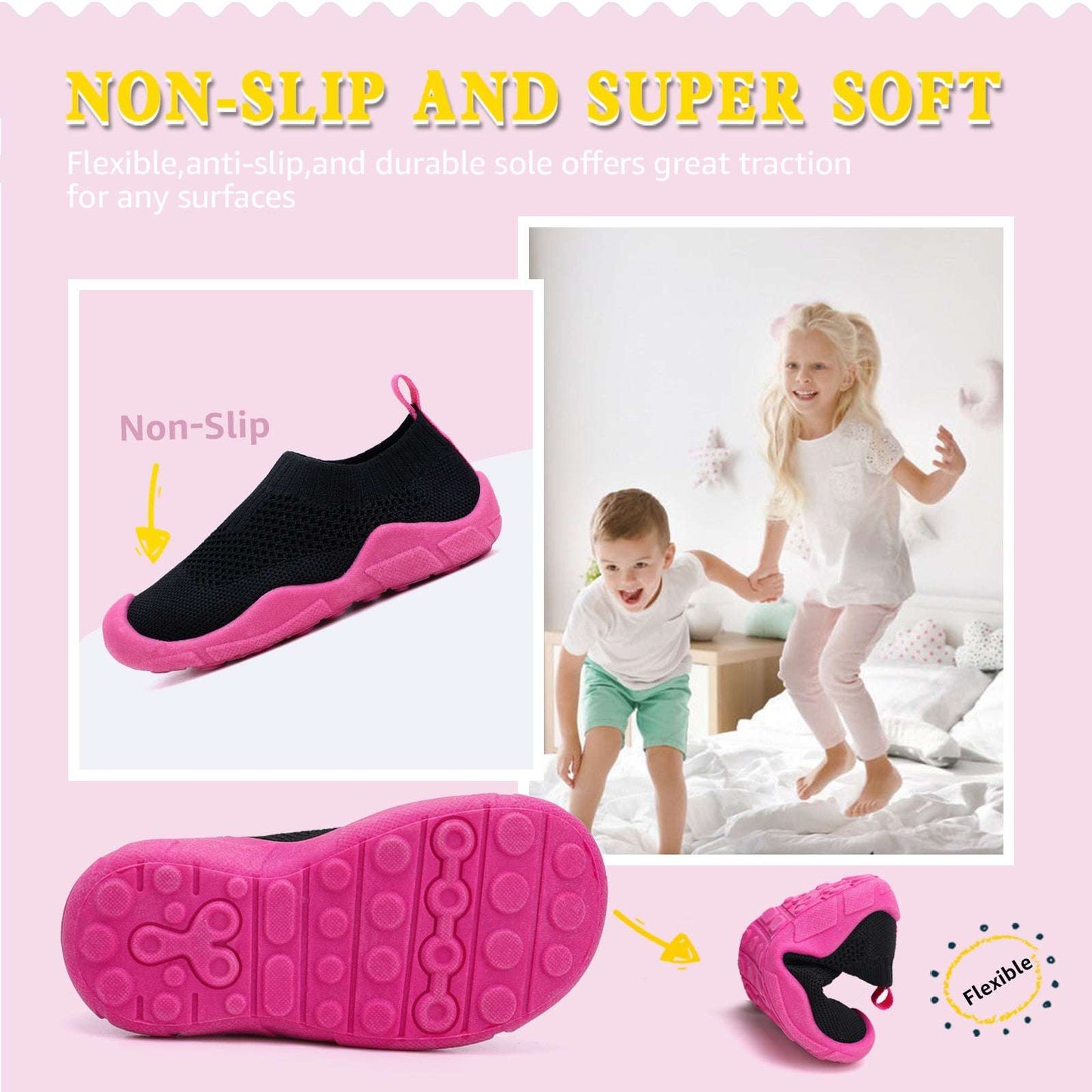 STQ Toddler Boys Girls Sneakers for Kids Lightweight Tennis Walking Sock Shoes image 10