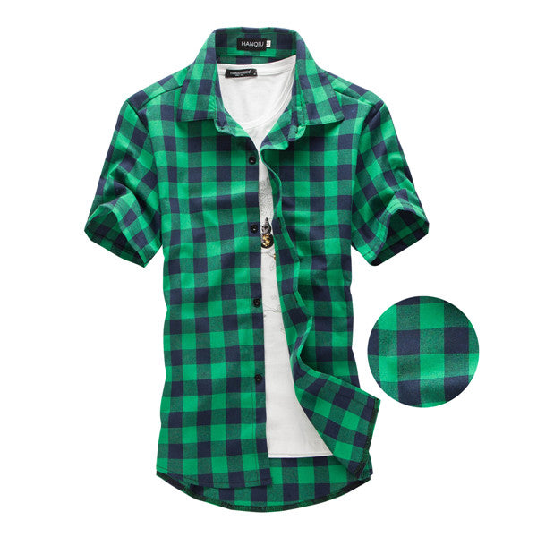 Red And Black Plaid Shirt Men Shirts 2024 New Summer Fashion Chemise Homme Mens image 2