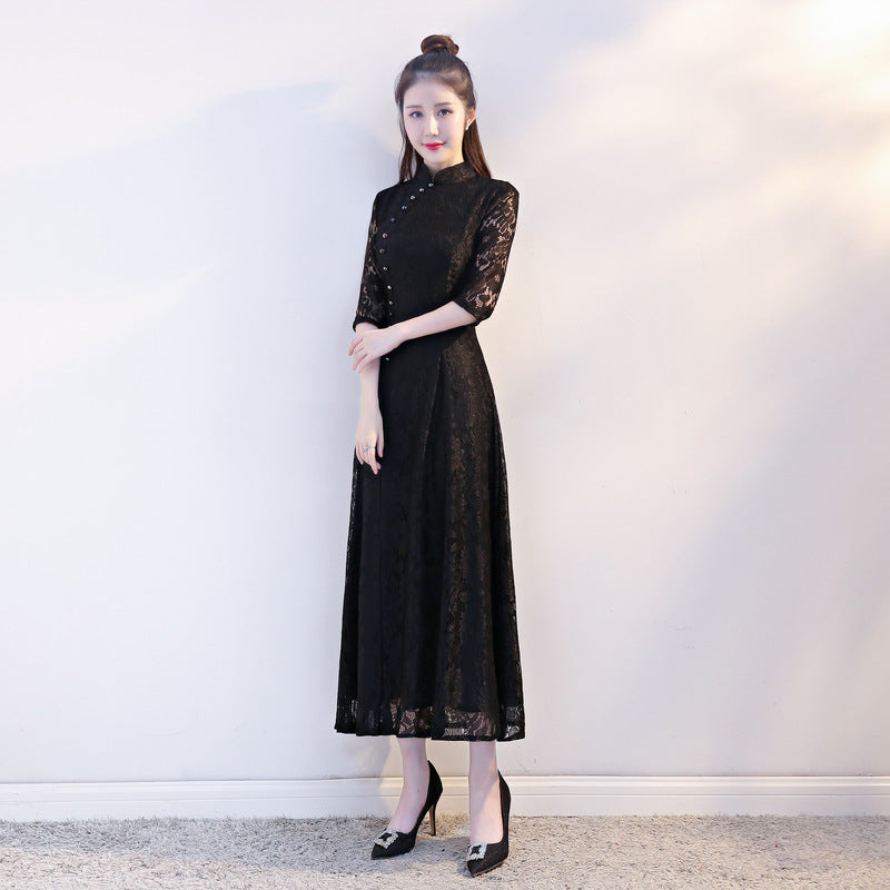 Chinese loose Ao Dai cheongsam dress Plus size improved daily cheongsam Chines image 6